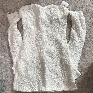 12th Tribe Elegant White Lace Women's Top
